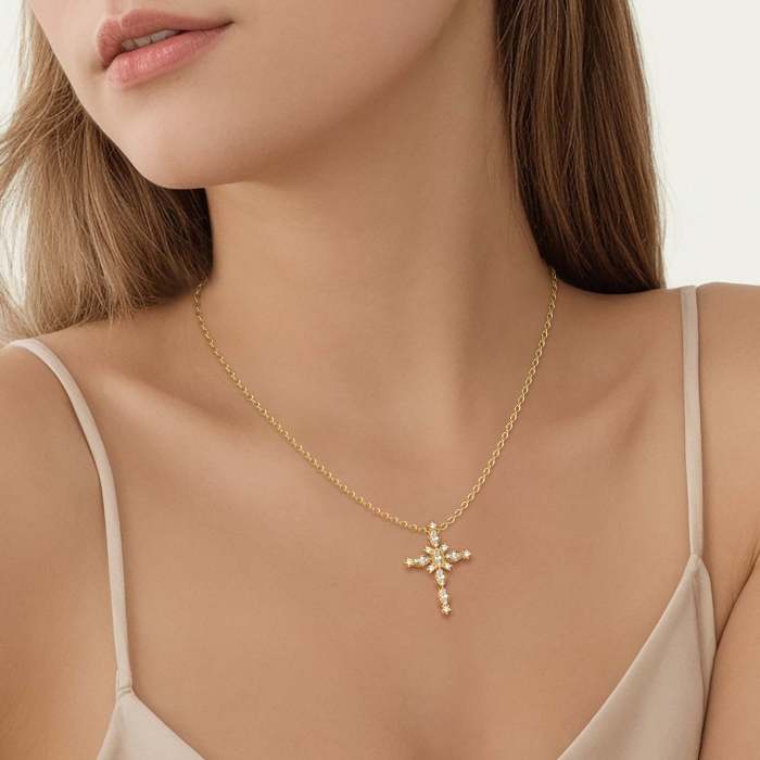 Byzantine Cross Amulet Pendant Necklace