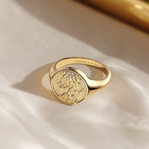 Customized Highs And Lows Signet Ring