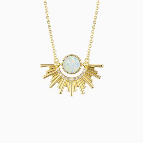 Personalized Sun Opal Necklace