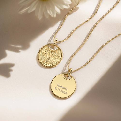 Personalized Highs And Lows Gold Coin Necklace
