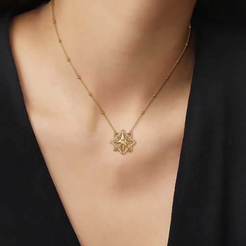 Pave North Star Amulet Necklace