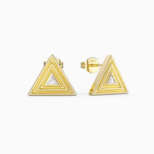 Geometric Triangle Tribe Trillion Cut Stud Earrings