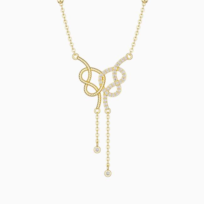 Heart Intertwined Knot Necklace