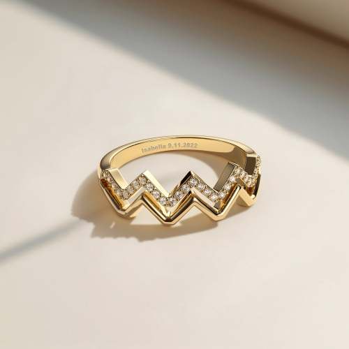 Customized Highs And Lows Wave Ring