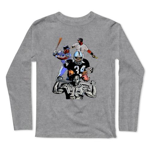 Bo Jackson Sports Baseball Long Sleeve T-Shirt(#0F34)