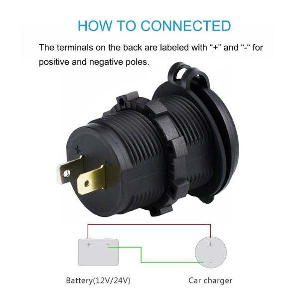 N-BEST  Quick Charge 3.0 & 2.4A Dual USB Charger Socket Power Outlet for Car Marine Boat Rv Truck ATV UTV Camper