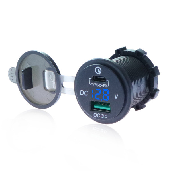 N-BEST 12V-24V QC3.0 Waterproof Car USB Cigarette Lighter Adapter Outlet With Power Switch For Car Truck ATV Boat Motorcycle