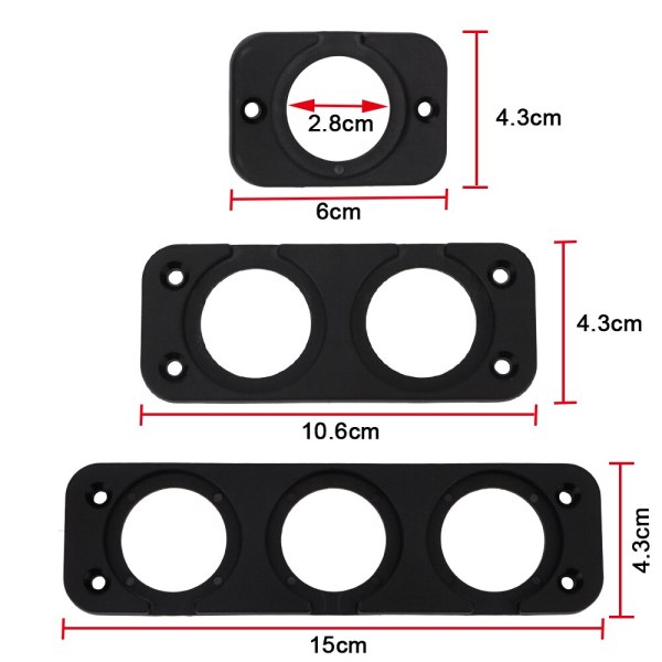 N-BEST Cigarette Lighter Bracket Charger Switch Voltmeter Mounting Plate 1/2/3/4/5/6 Hole Car USB Panel For Ship Motorcycle Truck Golf Cart ATV UTV RV