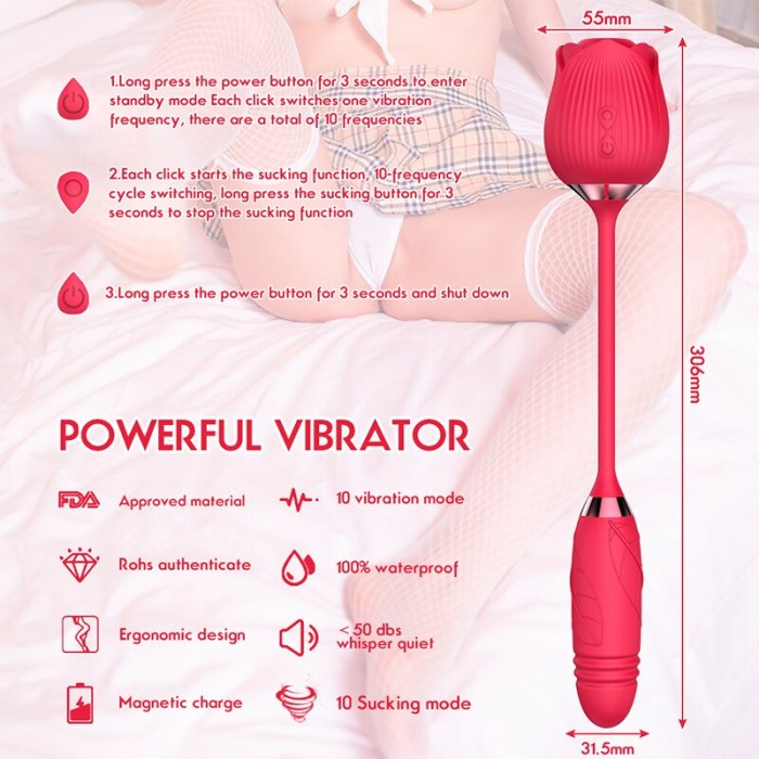 10 Speed Rose Sucking Vibrator Sex Toy