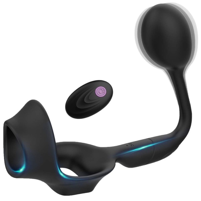 PERLE - 7 Vibrating Efficient 3 usage modes Cock Ring With an Anal Vibrator