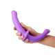 Double-Ended Purple Simulation Dildo Men Women Couple Massager
