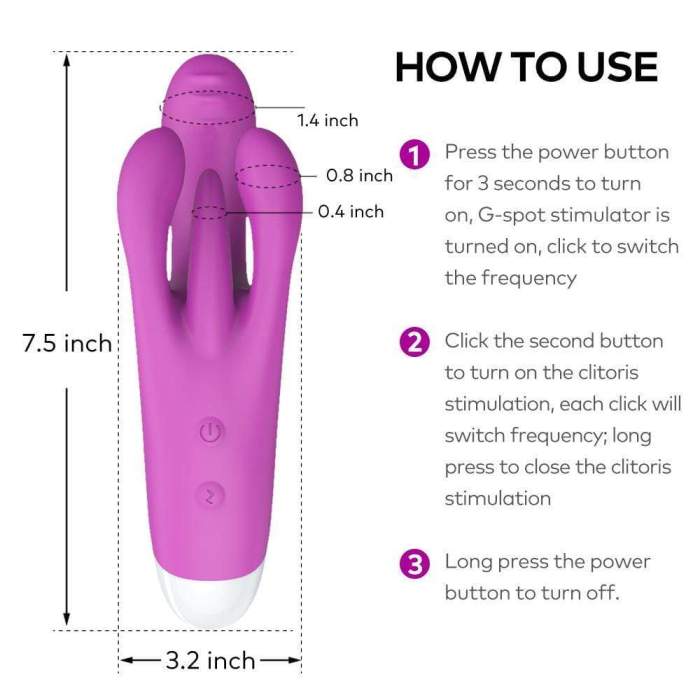 G-spot Rabbit Vibrator 3 Motors Clitoral and Vaginal Stimulator