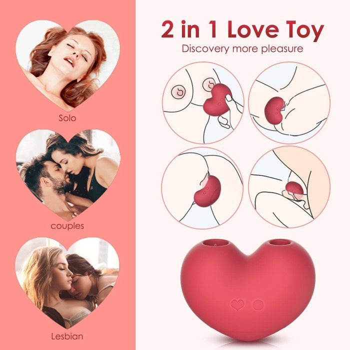 ToyCod Clitoral Sucking Tongue-Licking Vibrator - 10 Suctions +10 Licking Modes with Portable Rechargeable Heart Shape Case