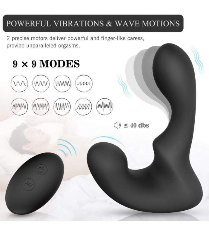 9 Vibrating Double Motor 30° Wave-Motion Prostate Massager