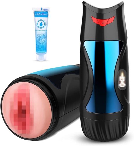 Electric Pocket Pussy Male Masturbator Cup - Adorime 3D Stroker with Realistic Vagina Texture for Men Solo Play Oragsm, Lifelike Masturbation Adult Sex Toys with 10 Intense Vibrating Modes & Clamping