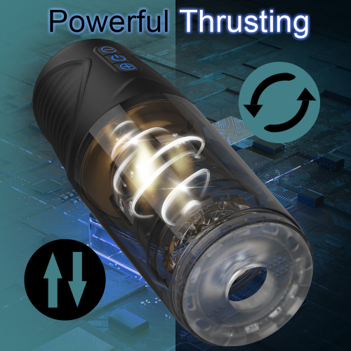 Automatic Thrusting Rotating Male Masturbator Cup With Sucker
