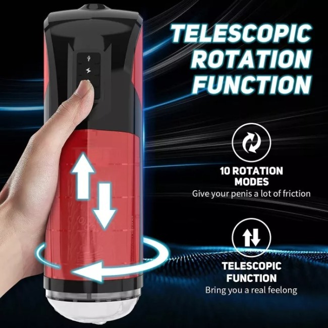 Faraday-Automatic male masturbator, 360° rotating cup with 7 intense pulsations and 7 rotating patterns