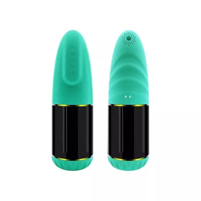 Bullet-shaped Silicone Exterior Sucking Vibration Voice Masturbator