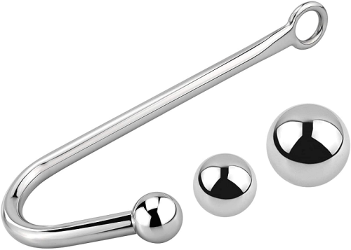 Sexoralab Stainless Steel Anal Hook With 3 Interchangeable Balls