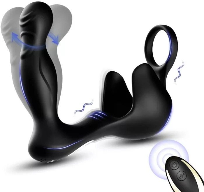 3 IN 1 9 Vibration Modes Prostate Massager with Cock Ring