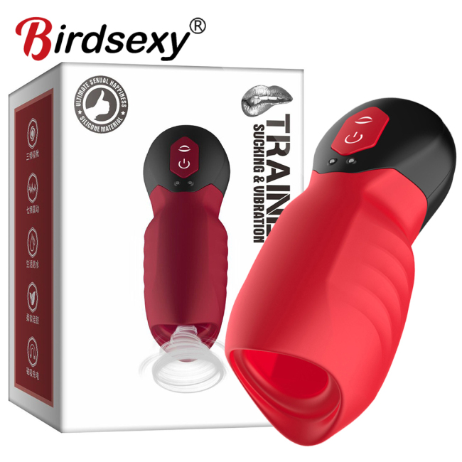 New 7 Modes Penis Delay Trainer Male Masturbator Vibrator Automatic Oral Climax Sex Glans Stimulate Massager Sex Toys for Men