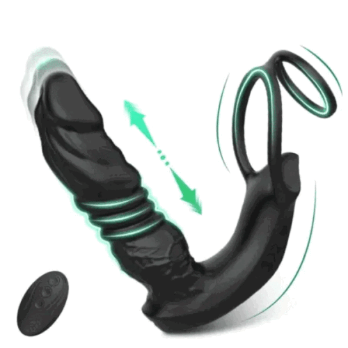 Sexoralab™ APP Control 9 Vibrating Thrusting Prostate Massager With Dual Cock Rings