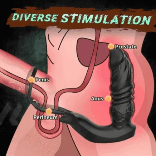 Sexoralab™ APP Control 9 Vibrating Thrusting Prostate Massager With Dual Cock Rings