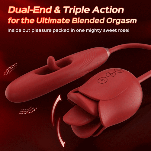 Sexoralab Cherry Red Dual Rotating Bead 10 Vibrating 6 Thrusting G Spot Vibrator