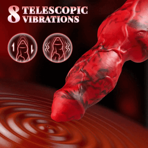 Sexoralab™ Heating 8 Telescopic Vibrations Knotted Beastly Dildo