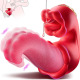 Sexoralab™ 4 in 1 Tongue Thrusting Vibrators Dildo Rose Sex Toys 10 Licking Clitoral & Vibration Sucking Clit Stimulator