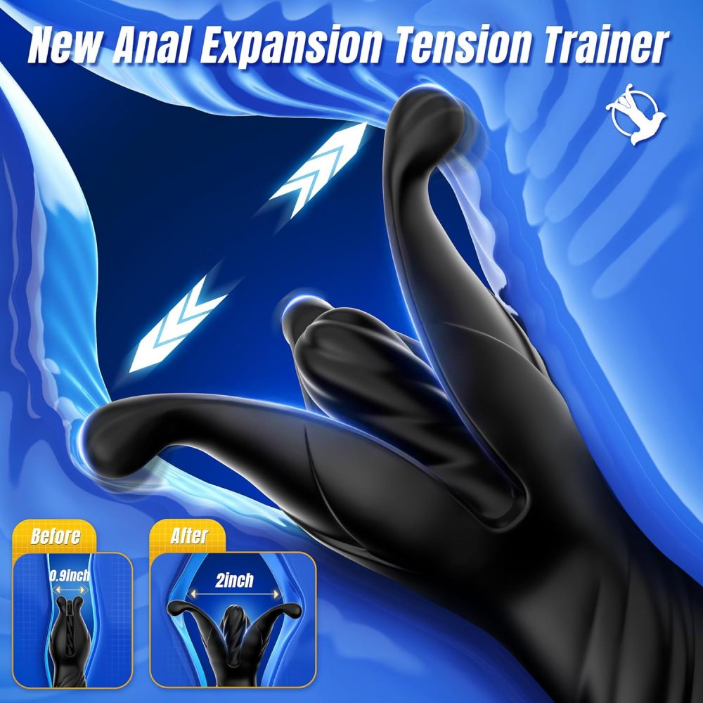 Sexoralab™ 6-in-1 Prostate Massage Male Penis Exercise, Foreplay Flirting Multifunctional 9 Vibrating Telescopic Combination Modes
