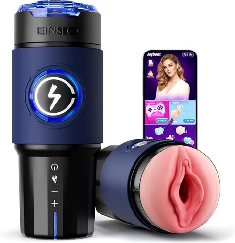 AI & APP Control Thrusting Male Stroker with 360° Heating, 5-Speed Smooth Motion Adult Mens