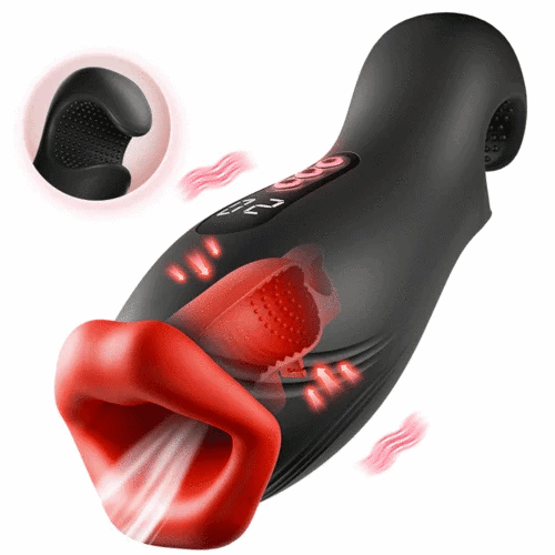 【Blow Job Queen】Enchantment - 9 Vibrations 4 Suctions Clamping Suction Oral Simulation Male Masturbator