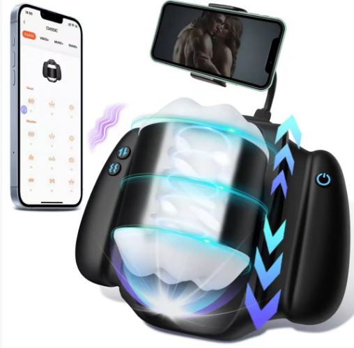 APP-enabled electric masturbation cup, 3 telescopic functions and 9 vibration modes