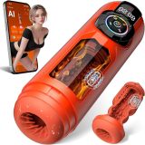Sexoralab™Heating Male Masturbator Penis Pump, Upgrade 5 in 1 Male Sex Toys for Men, AI Interaction APP Control with 9 Vibrating & Licking & Thrusting & Suck Modes
