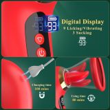 App-controlled clitoral vibrator with licking and suction functions; features 3 strong suction modes and 9 vibration modes.