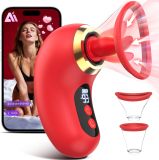 App-controlled clitoral vibrator with licking and suction functions; features 3 strong suction modes and 9 vibration modes.