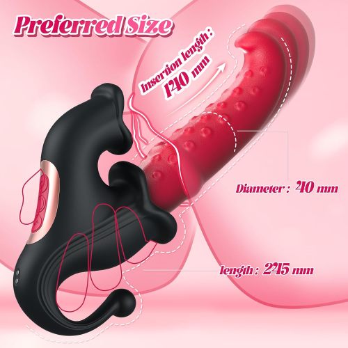 Sexoralab™4-in-1 G-Spot Vibrator with 10 Sliding Ring, Vibrating, Thrusting & Licking Modes