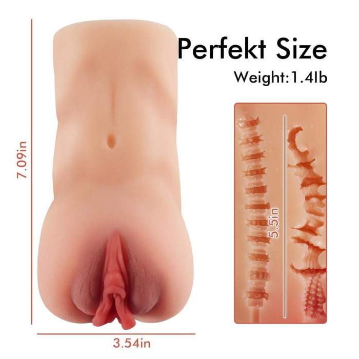 7.1 Inch Realistic Textured Vagina and Tight Anus Pocket Pussy