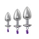 3PCs Metal Double Bells Jewel Anal Plug Set Adult Toy