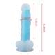 Clear-Blue Fluorescent Realistic Dildo