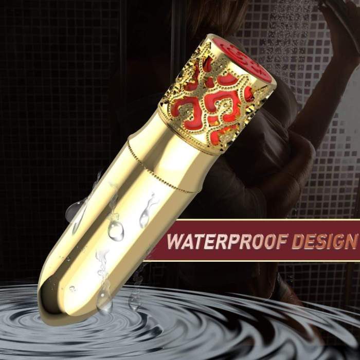 Unique Craft Carved Golden Bullet Vibrator,A Handicraft