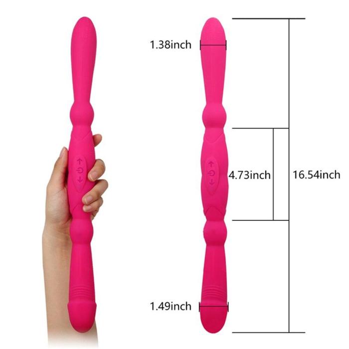 LEVETT Double Ended Vibrator For Lesbian Long Dual Dildo Vibrating Anal G Spot Stimulator Tools Adult Sex Toys for Woman femme