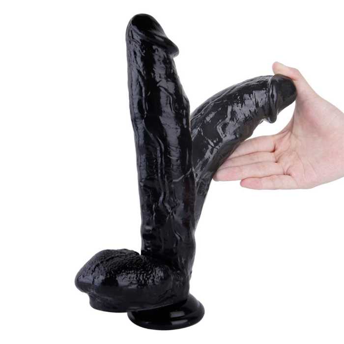 12 Inch Long Black Sucktion Cup Realistic Dildo