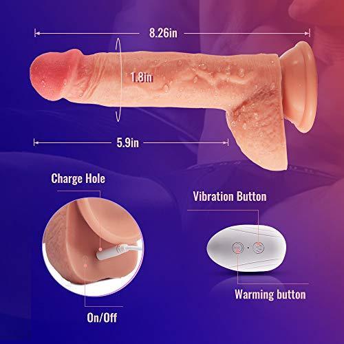 Thrusting Dildo Vibrator with Rotation and Heating Sex Toy