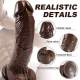 9 Inch Manual Curved Giant Realistic Chocolate-Colored Dildo