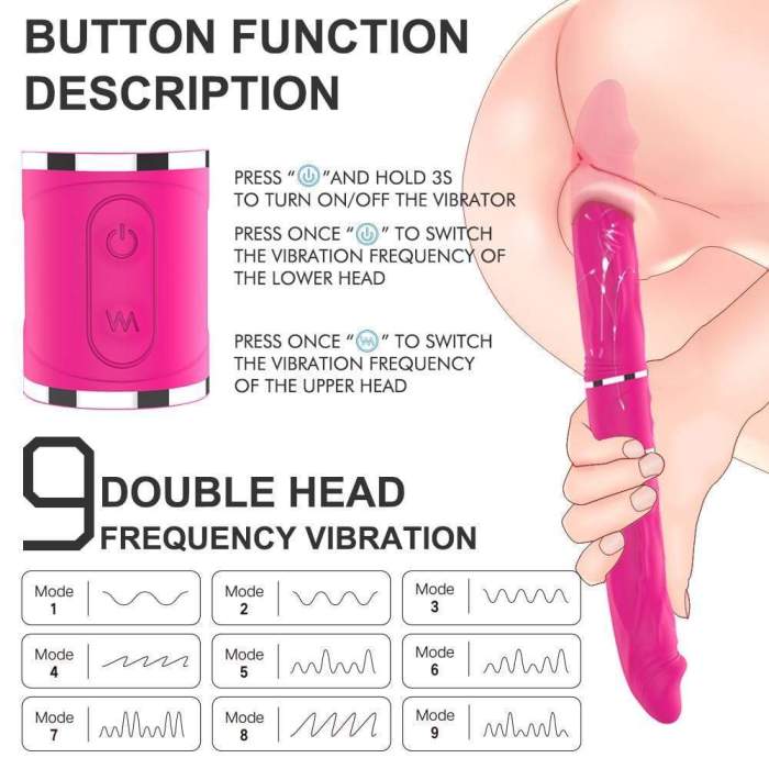 Remote Control 9 Vibrating Double-Ended Dildos