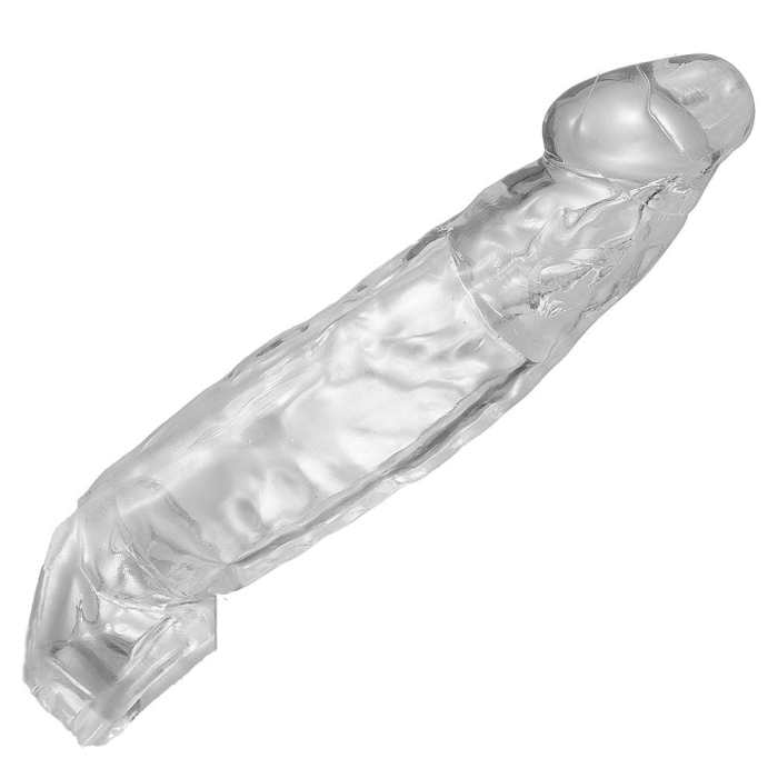 7.8 Inch Clear Textured Thicken Lengthen Penis Enhancement Sleeve
