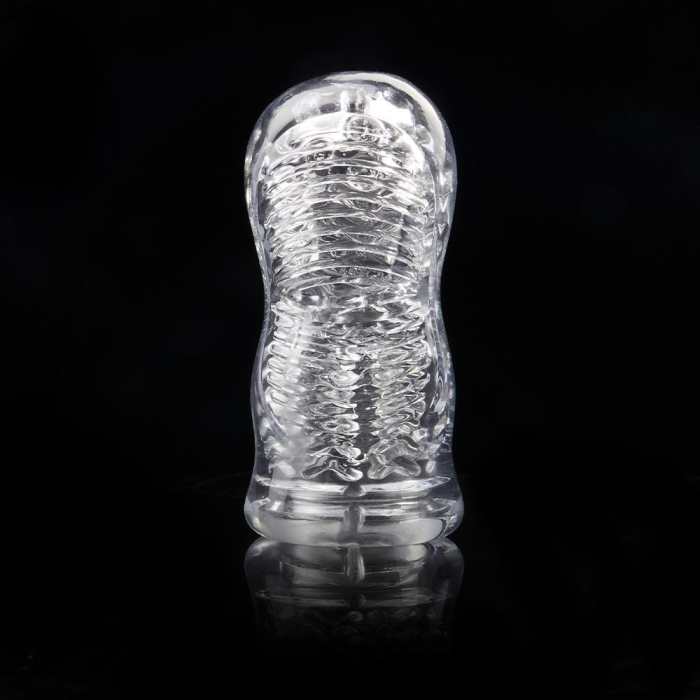 5.5 Inch Clear Male Masturbator with Larger Accommodating Zone