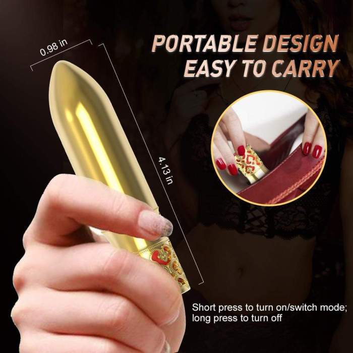 Unique Craft Carved Golden Bullet Vibrator,A Handicraft